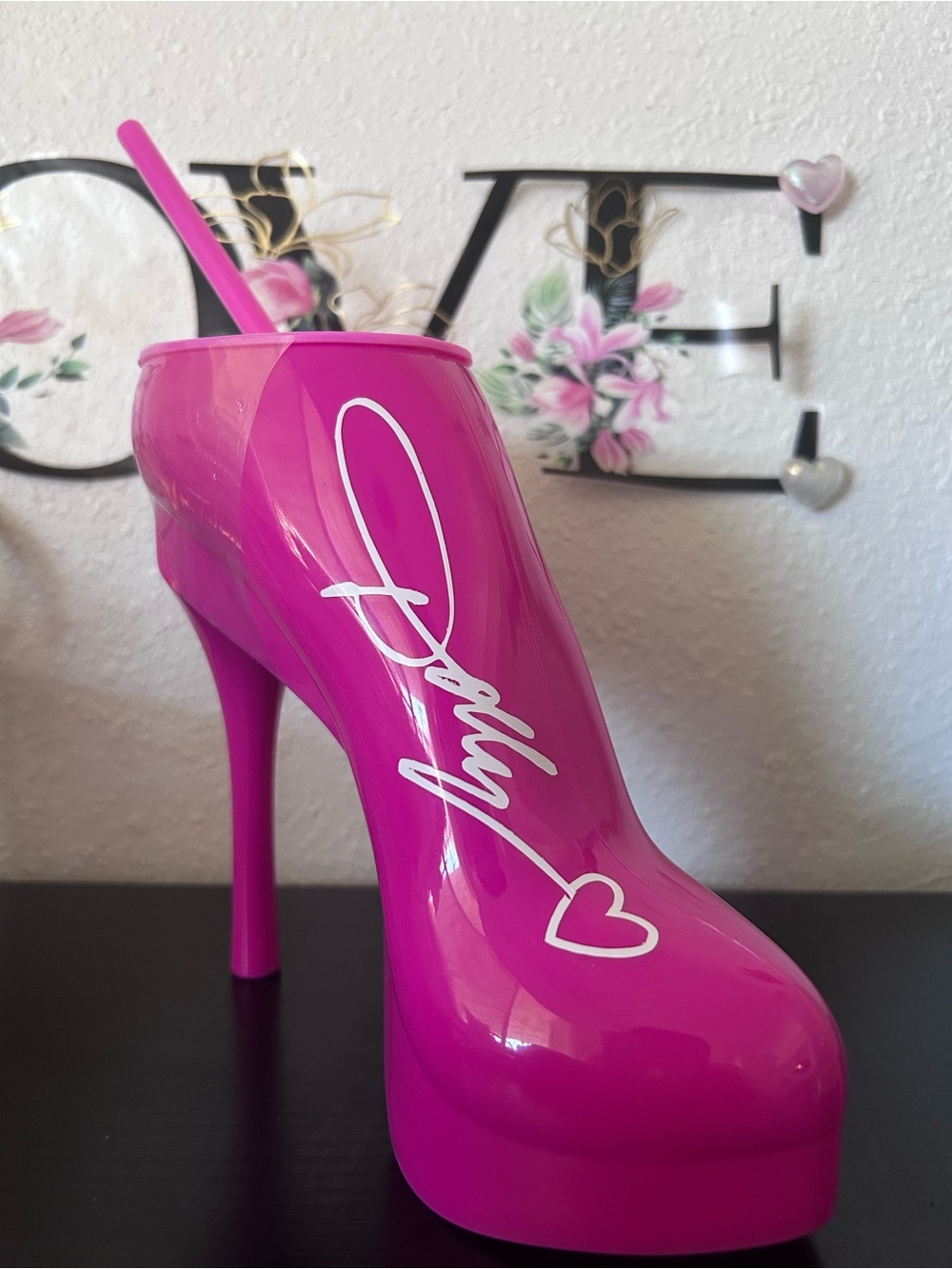 Dolly Parton signature- hot pink high heel- Tribute Signature
